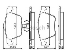 BOSCH stabdžių trinkelių rinkinys, diskinis stabdys 0986494245 30736322