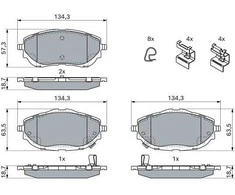 BOSCH stabdžių trinkelių rinkinys, diskinis stabdys 0986494676 0446502390