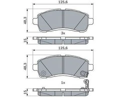 Bosch Stabdžių Trinkelių Rinkinys Mazda 2 Hatchback 1.3 1.4 1.5 1.6 DE DE3FS DE5FS