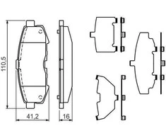 Bosch Stabdžių Trinkelių Rinkinys Diskinis Stabdys Mazda Mpv Ii 2 0 2 3 2 5 3 0 43022 43023 43024 43025