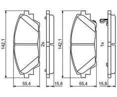 Bosch Stabdžių Trinkelių Rinkinys Mazda 3 6 CX-3 2.0 2.2 D Brembo 4773002 4773003