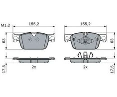 Bosch Stabdžių Trinkelių Rinkinys VOLVO V90 S90 XC60 V60 S60 B4 B5 B6 D3 D4 D5 T4 T5 T6 T8 31456765 31256765 31256767
