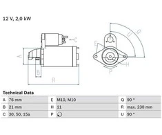 Bosch Starteris BMW 3 330d 330xd X5 3.0 d 730d 525d 530d 535d 12317508719 12317508720 12317508721