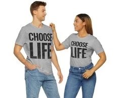 Cann Marškinėliai vyrams ir moterims (unisex) "Choose Life" Pilkas