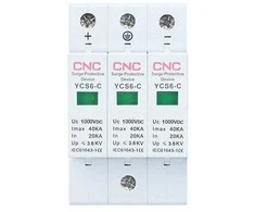 CNC DC viršįtampių ribotuvas, 3P, C klasės, 20-40 kA, 1000VDC