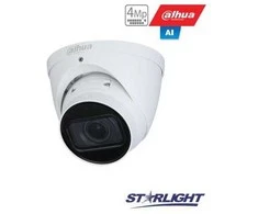 Dahua IP kamera kupol. 4MP STARLIGHT AI, IR pašv. iki 40m, 1/3” 2.7~13.5mm. automatinis obj, SMD, IVS