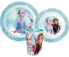 Disney "Frozen" vakarienės rinkinys, mikroplastiko rinkinys, su puodeliu 260 ml