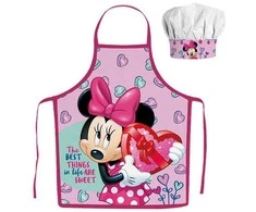 "Disney Minnie" 2 dalių vaikiškos prijuostės ir kepurės rinkinys