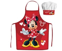"Disney Minnie" 2 dalių vaikiškos prijuostės ir kepurės rinkinys