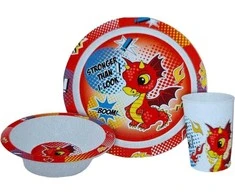 Dragon Drakonas Drakonas, BOOM vakarienės rinkinys, mikro plastiko rinkinys dėžutėje