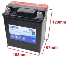 EXIDE YTX7L-BS / ETX7L-BS AKUMULIATORIUS 6Ah AGM