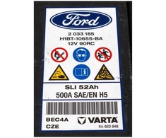 Ford Starteris Baterija 12V 52Ah 500A Fiesta VII Puma Originalus 2033185