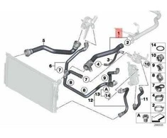 Genuine radiatoriaus aušinimo žarna BMW F20 F21 F30 F31 F35 114i 116i 17127596832