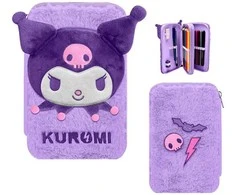 Bez Marki Hello Kitty Kuromi pūkuotas pieštukų dėklas, 2 skyrių