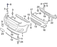 HYUNDAI Bumper Cover Support Rail Rivet
