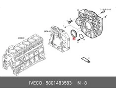 IVECO Crankshaft Seal CS6060H CS6080 CX5.80 E4B Originalus 5801483583