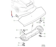 JAGUAR F-TYPE kupė X152 galinis spoilerio dangtelis T2R39001 NAUJAS ORIGINALUS