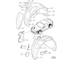 JAGUAR F-TYPE kupė X152 priekinis dešinysis arkos apdailos elementas T2R17445 NAUJAS ORIGINALUS