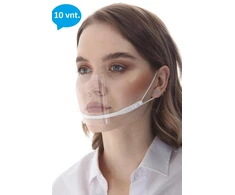 "JK MEDICAL" daugkartinio naudojimo mini veido skydelis - dalinis apsauginis skydelis maistui ir mažmeninei prekybai, 1 vnt.