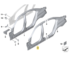 Kairysis Išorinis Stulpas A BMW G20 2017 2019 Originalus 41007493259