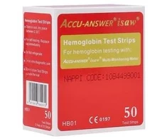 Kraujospūdžio matuoklis "Accu-Answer iSaw" hemoglobino testo juostelės HB01 50 juostelių