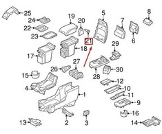 LAND ROVER DISCOVERY 3 L319 Centrinės konsolės vyrių varžtas originalus FYP500270