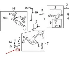 LAND ROVER DISCOVERY 4 L319 Priekinis Apatinis Valdymo Svirties Varžtas RYG000440 NAUJAS ORIGINALUS