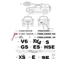Land Rover Freelander 1996 2006 Priekinis Variklio Gamyklos Emblema Originalus DAG500020LPO
