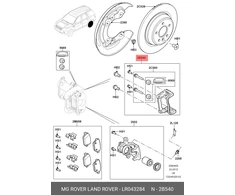 LAND ROVER FREELANDER 2 L359 Galiniai stabdžių kaliperio laikiklis Originalus LR043284