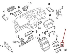 LAND ROVER FREELANDER L359 Instrumentų skydelio guminė kilimėlis LR006389 NAUJAS ORIGINALUS
