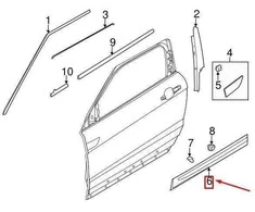 LAND ROVER LR RANGE ROVER EVOQUE L538 Priekinės Dešinės Durų Apatinė Apdaila LR094270 NAUJA ORIGINALI