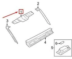 LAND ROVER LR RANGE ROVER L322 Galinės kėlimo durų viršutinė dangtelio plokštė EQT000112NUG NAUJA ORIGINALI