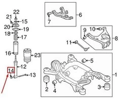 LAND ROVER LR RANGE ROVER L322 Pakabos Šoko Absorbento Veržlė RYH501100 NAUJA ORIGINALI