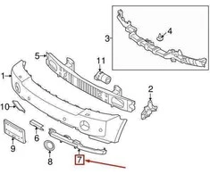 Land Rover Range Rover L322 Priekinio Bamperio Kairės Pusės Apatinis Spoileris Originalus DFB500090