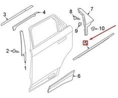 LAND ROVER LR RANGE ROVER VELAR L560 Galinės Dešinės Durų Juostos Apdaila LR111474 NAUJA ORIGINALI