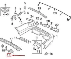 LAND ROVER OEM LR DISCOVERY 4 L319 KAIRĖS GALINĖS BAMPERIO CENTRINIS LAIKIKLIS DQG000073 ORIGINALUS