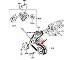 LAND ROVER OEM LR RANGE ROVER EVOQUE L538 SERPENTINO DIRŽAS LR028851 2.0 BENZINAS ORIGINALUS