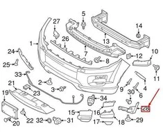 LAND ROVER OEM LR RANGE ROVER EVOQUE L538 PRIEKINIS BUFERIS KAIRĖS PUSĖS FORMAVIMAS LR028551 ORIGINALUS