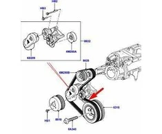 LAND ROVER OEM LR RANGE ROVER EVOQUE L538 SERPENTINO DIRŽAS LR028851 2.0 BENZINAS ORIGINALUS