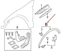 LAND ROVER OEM LR RANGE ROVER EVOQUE L538 PRIEKINIŲ KAIRĖS PUSĖS RATŲ ARKOS APDAILA LR044280 ORIGINALI