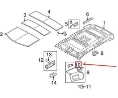 LAND ROVER OEM LR RANGE ROVER L322 SAULĖS ŠALMAS DEŠINĖS LAIKIKLIS EGP000040VAE ORIGINALUS