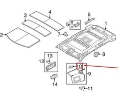 LAND ROVER OEM LR RANGE ROVER L322 SAULĖS ŠALMAS DEŠINĖS LAIKIKLIS EGP000040VAE ORIGINALUS