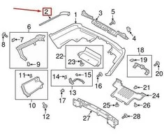 LAND ROVER Originalus Range Rover L405 2013+ Galinis Bamperio Šoninis Apdailos Juostos Atlas Dešinė
