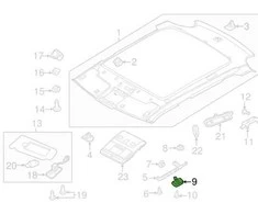 Land Rover Range Rover Evoque stogo oro pagalvės kairiojo dangtelio dangtelis originalus LR032591
