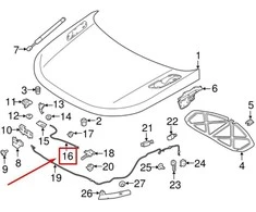 LAND ROVER RANGE ROVER VELAR L560 Kapoto atidarymo kabelis LR093225 NAUJAS ORIGINALUS