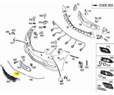 Mercedes Benz E 220 E 250 Priekinio Bamperio Apatine Lupa Chrome Originalus A2078851321