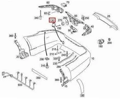 Mercedes Benz Mercedes CLS W219 05-11 galinio bamperio gruntuotas vilkimo akies dangtelis Originalus