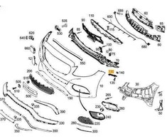Mercedes-Benz W205 priekinio bamperio dešinysis tvirtinimo bėgis originalus A2058850921