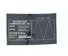 MERCEDES BENZ oro kondicionieriaus įspėjimo etiketė A2128170120 ORIGINALI