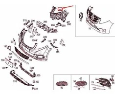Mercedes Benz Vito W447 priekinio kairiojo bamperio sustiprinimas originalus A44788002169051